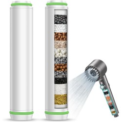 MEKO 2Pack Replacement Shower Head Filter Cartridge Shower Head Filter for Hard Water, Reduces Chlorine