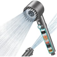 MEKO Shower Head with Filter High Pressure Hand Shower with Filtration in 15 Layers 1.5 m Hose 3 Jet Types Economy Shower Head for Removing Hard Water, Residual Chlorine, Bacteria and Heavy Metal