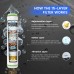 MEKO Hard Water Filter Shower Head with 3 Modes, 15 Layers Filtration Water Saving High Pressure Shower Heads and 1.5m Hose, Massage Shower Filter for Residual Chlorine Remove Black